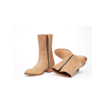 Kavith Sainaani Tall Hair-On Beige Boots