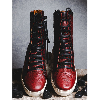 Kavith Sainaani Red Tall Crinkle Sneakers (Pack of 2)