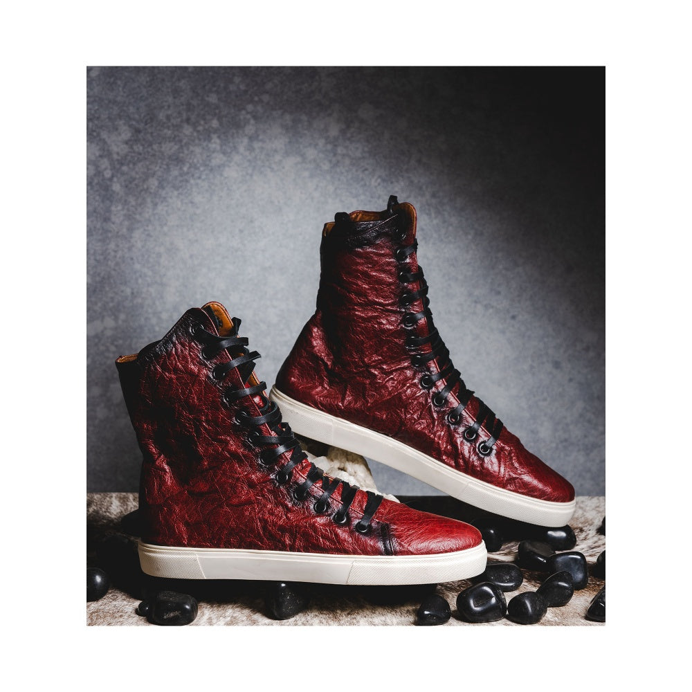 Kavith Sainaani Red Tall Crinkle Sneakers (Pack of 2)