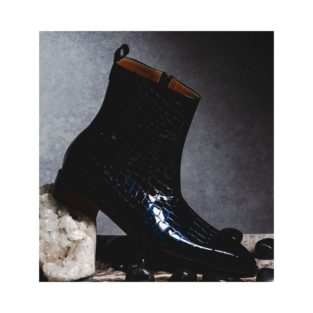 Kavith Sainaani Blue Patent Croc Boots (Pack of 2)