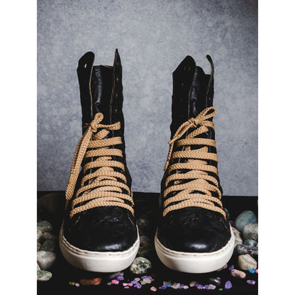 Kavith Sainaani Black Tall Crinkle Sneakers (Pack of 2)