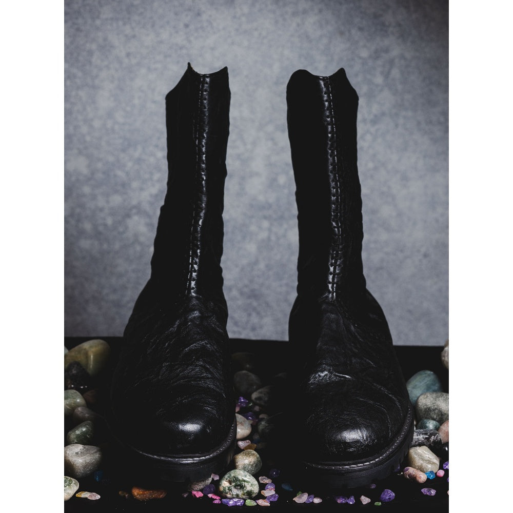 Kavith Sainaani Black Crinkle Boots (Pack of 2)