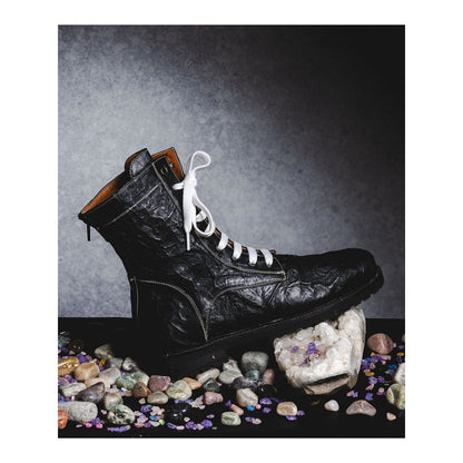 Kavith Sainaani Black Tall Crinkle Boots - White Lacing (Pack of 2)