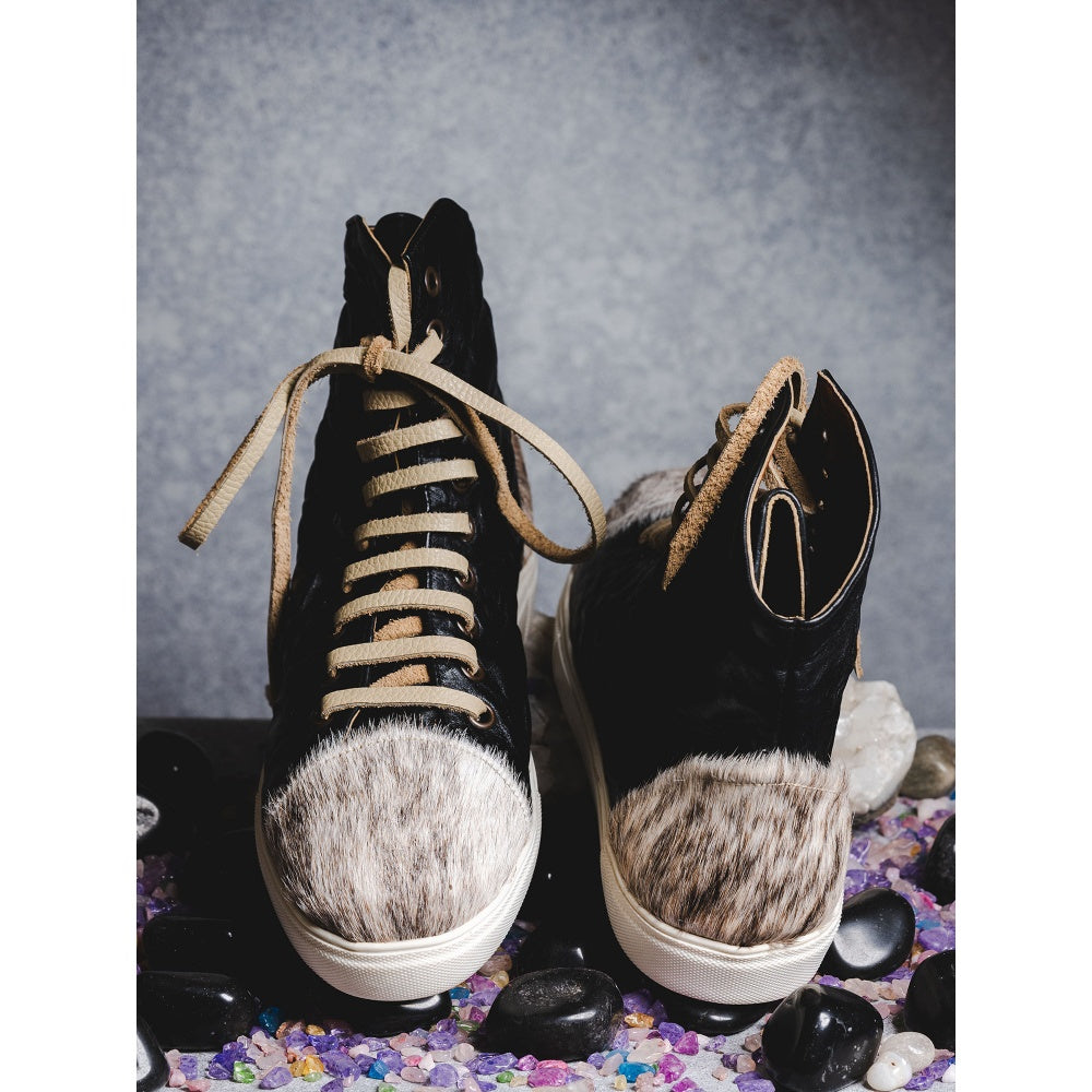 Kavith Sainaani Black Crinkle Hair-on Sneakers (Pack of 2)