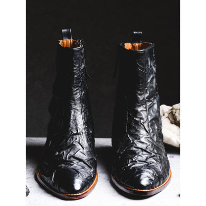 Kavith Sainaani Black Hyper Crinkle Boots (Pack of 2)