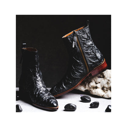 Kavith Sainaani Black Hyper Crinkle Boots (Pack of 2)