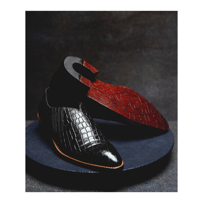 Kavith Sainaani High Ankle Black Croc Jutti
