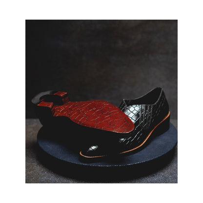 Kavith Sainaani High Ankle Black Croc Jutti