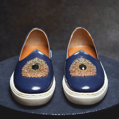 Kavith Sainaani Blue patent Wedding Sneaker