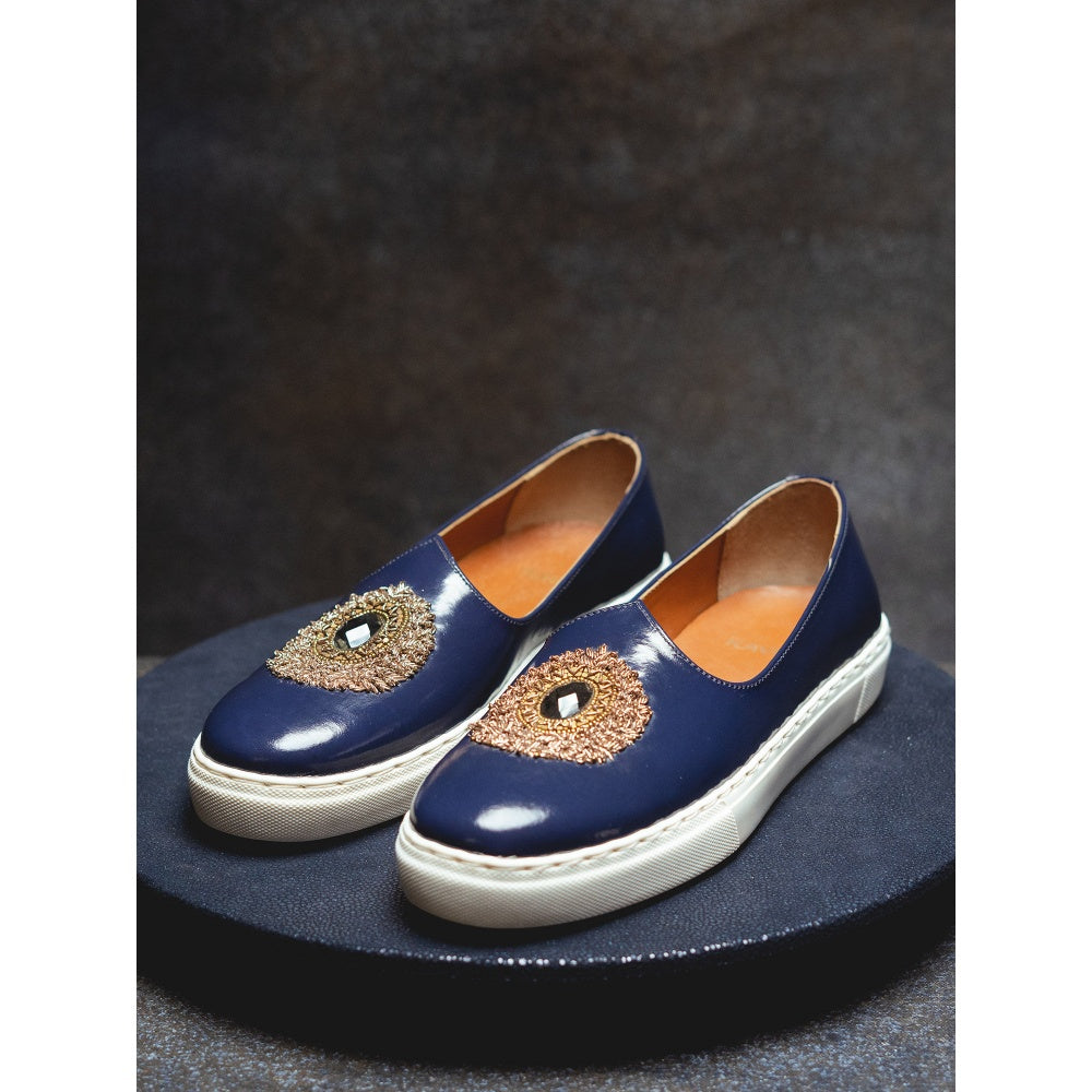 Kavith Sainaani Blue patent Wedding Sneaker