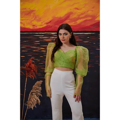 Kayjay by Kritika Jain Broccoli Crop Top
