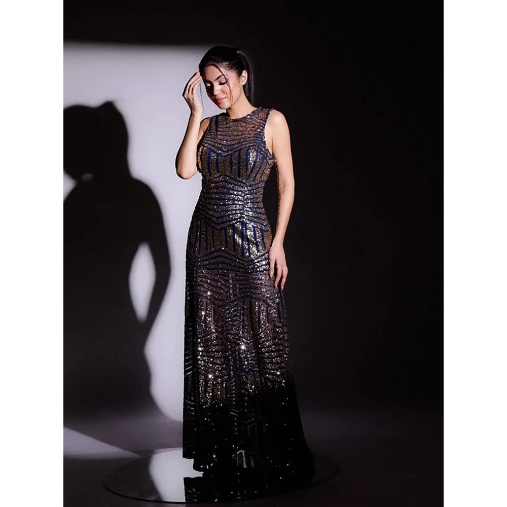 Kayjay by Kritika Jain Blingy Blues Navy Blue Maxi Dress