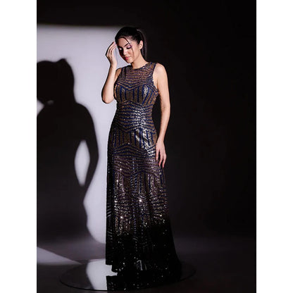 Kayjay by Kritika Jain Blingy Blues Navy Blue Maxi Dress