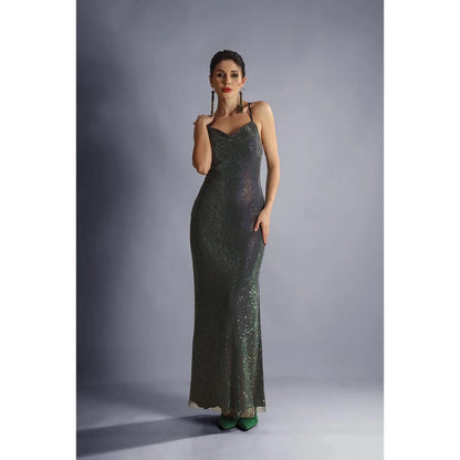 Kayjay by Kritika Jain Coachella Navy Blue Maxi Dress