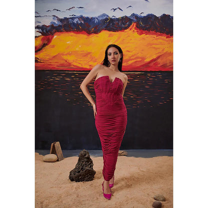 Kayjay by Kritika Jain Kardashian Pink Maxi Dress