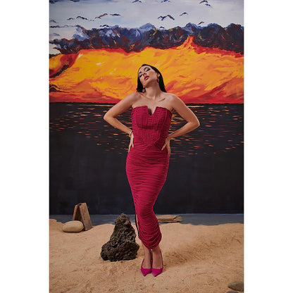 Kayjay by Kritika Jain Kardashian Pink Maxi Dress