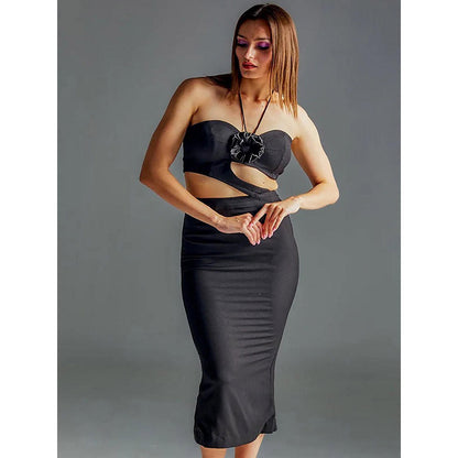 Kayjay by Kritika Jain Scarlet Black Midi Dress