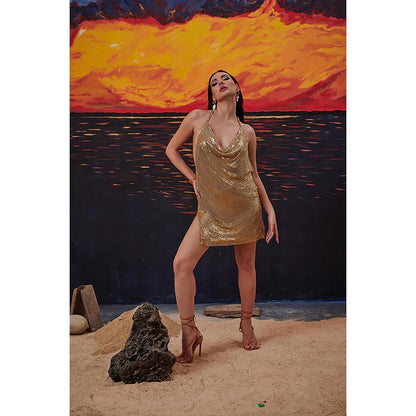 Kayjay by Kritika Jain 24 Karat Gold Mini Dress