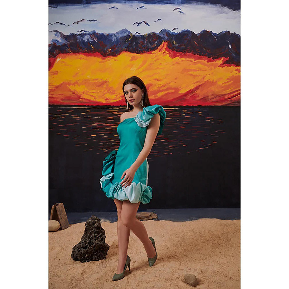 Kayjay by Kritika Jain Ocean Green Mini Dress