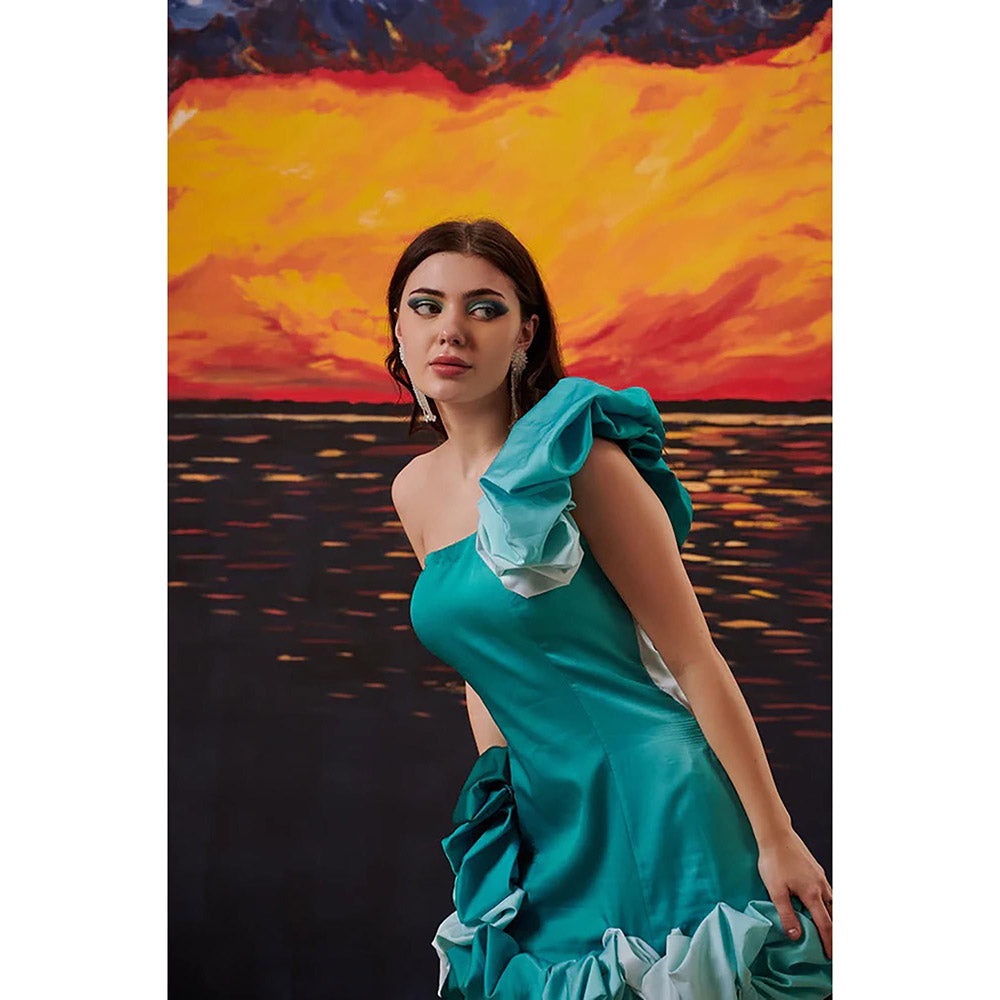 Kayjay by Kritika Jain Ocean Green Mini Dress