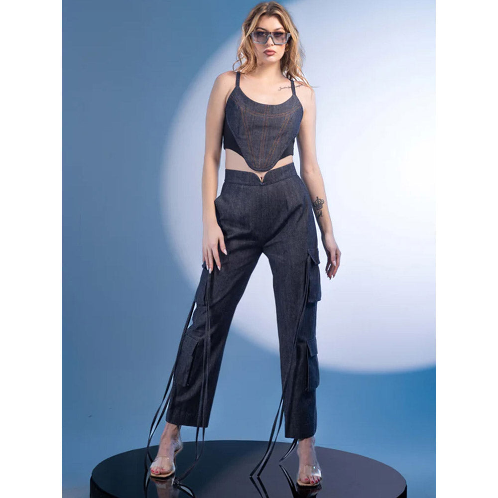 Kayjay by Kritika Jain Black Self Design Co-Ord (Set of 2)