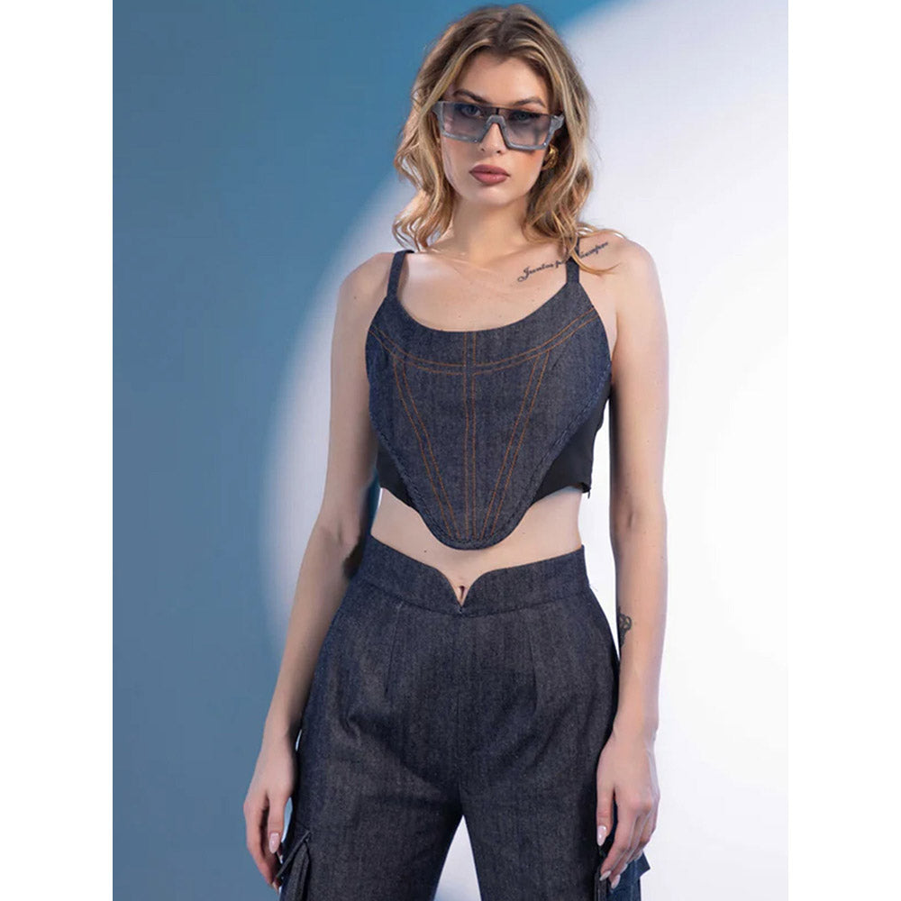 Kayjay by Kritika Jain Black Self Design Co-Ord (Set of 2)