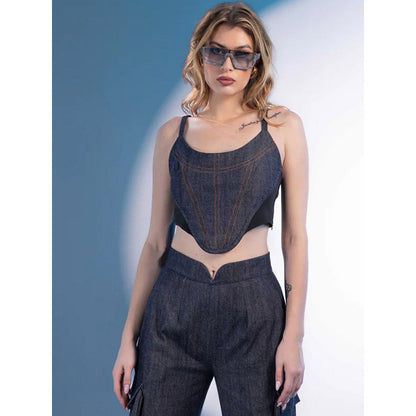 Kayjay by Kritika Jain Black Self Design Co-Ord (Set of 2)