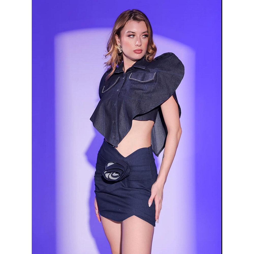 Kayjay by Kritika Jain Blue Embellished Co-Ord (Set of 2)