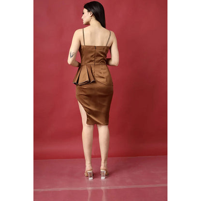 Kayjay by Kritika Jain Brown Knee Length Curving It All Dress