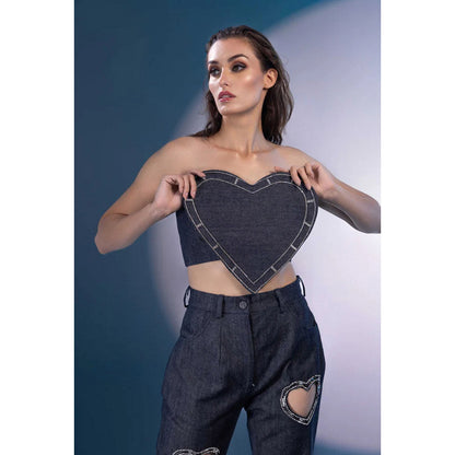 Kayjay by Kritika Jain Heart Shaped Padded Crop Top
