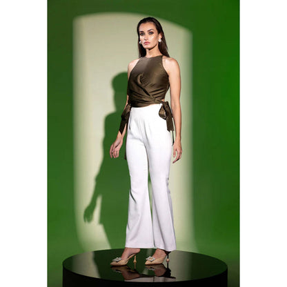 Kayjay by Kritika Jain Sleeveless Wrap Style Orla Crop Top