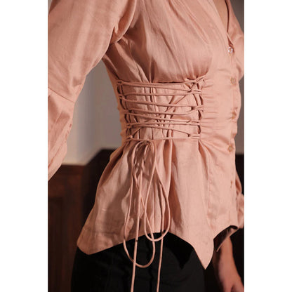 Kayjay by Kritika Jain Beige Cotton Sancia Shirt