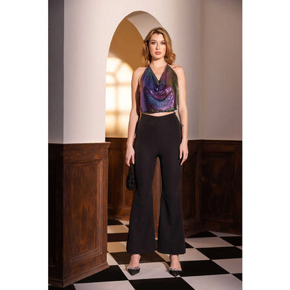 Kayjay by Kritika Jain Cowl Neck Vegas Crop Top