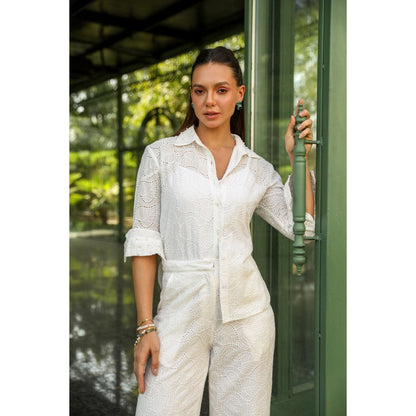 Kay Kay BY KKHUSHI SAHAII Womens White Hana Co Ord (Set of 2)