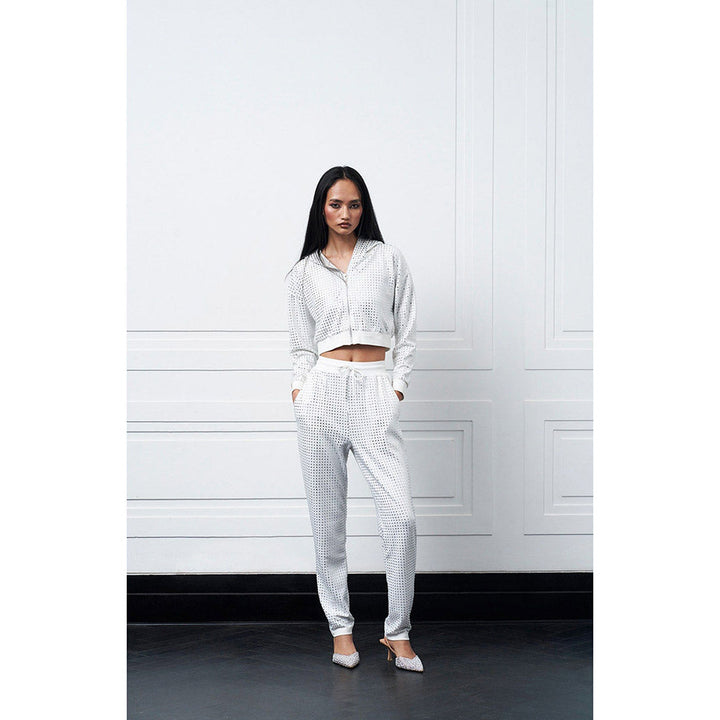 Kay Kay BY KKHUSHI SAHAII Lines White Embellished Co-Ord (Set of 2)