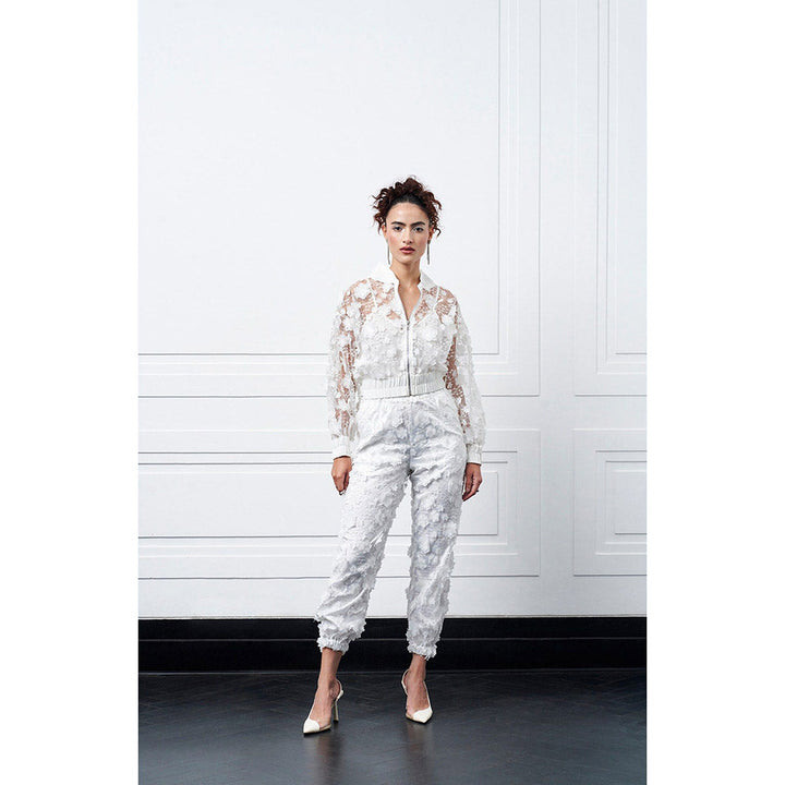 Kay Kay BY KKHUSHI SAHAII Eden White Self Design Co-Ord (Set of 2)