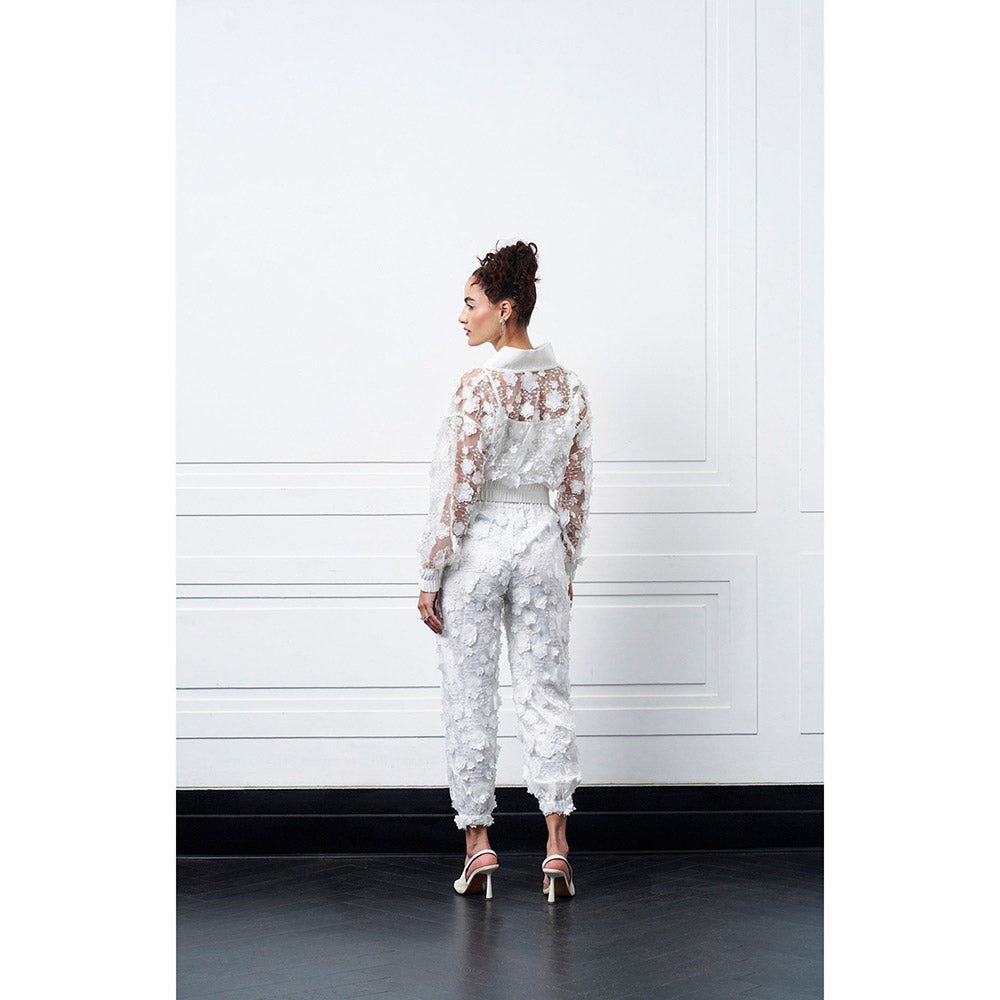 Kay Kay BY KKHUSHI SAHAII Eden White Self Design Co-Ord (Set of 2)