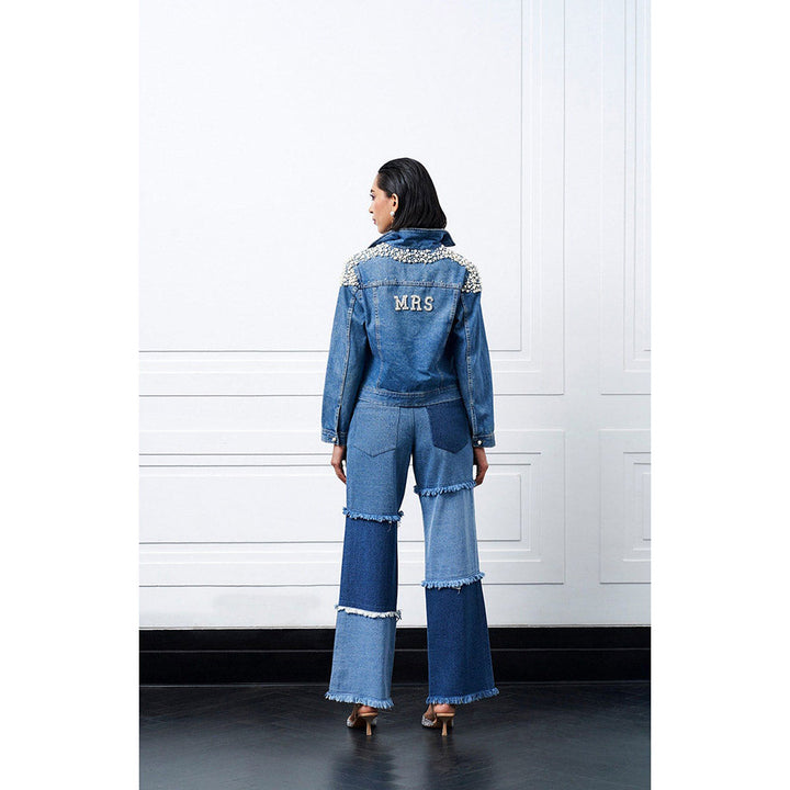 Kay Kay BY KKHUSHI SAHAII Blue Alba Denim Solid Co-Ord (Set of 2)