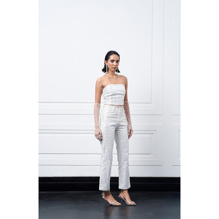 Kay Kay BY KKHUSHI SAHAII Nolia White Embellished Co-Ord (Set of 2)