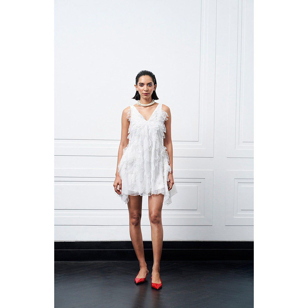 Kay Kay BY KKHUSHI SAHAII Kiniley White Solid Mini Dress