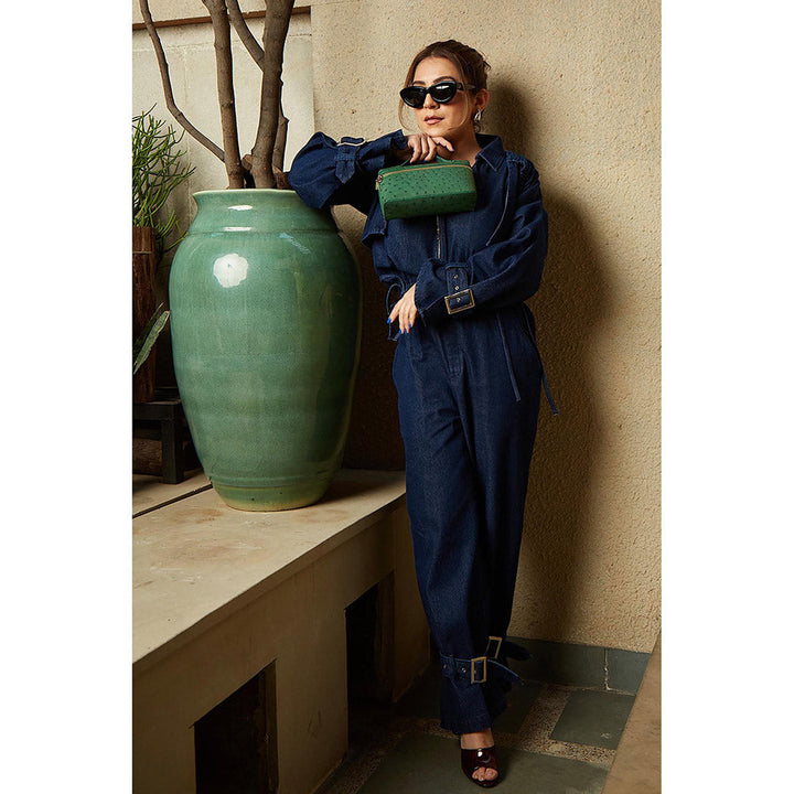 Kay Kay BY KKHUSHI SAHAII Navy Blue Solid Magnolia Co-Ord (Set of 2)