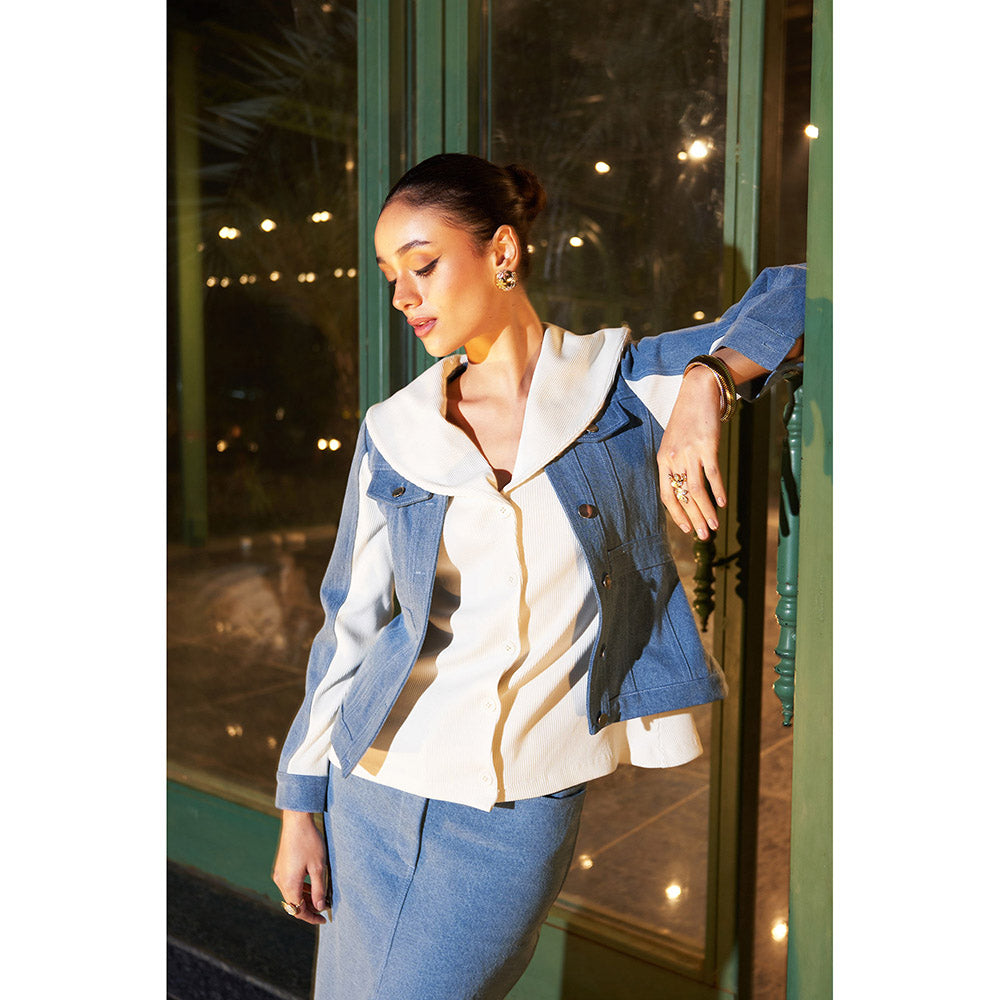 Kay Kay BY KKHUSHI SAHAII Multi-Colour Women Full Sleeves Nello Shirt with Skirt (Set of 2)