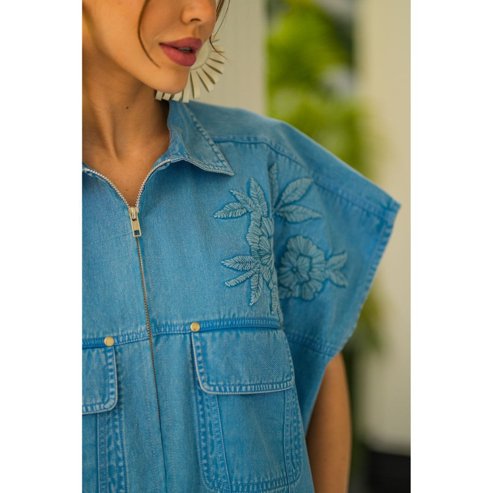 Kay Kay BY KKHUSHI SAHAII Mirela Denim Blue Co-Ord (Set of 2)