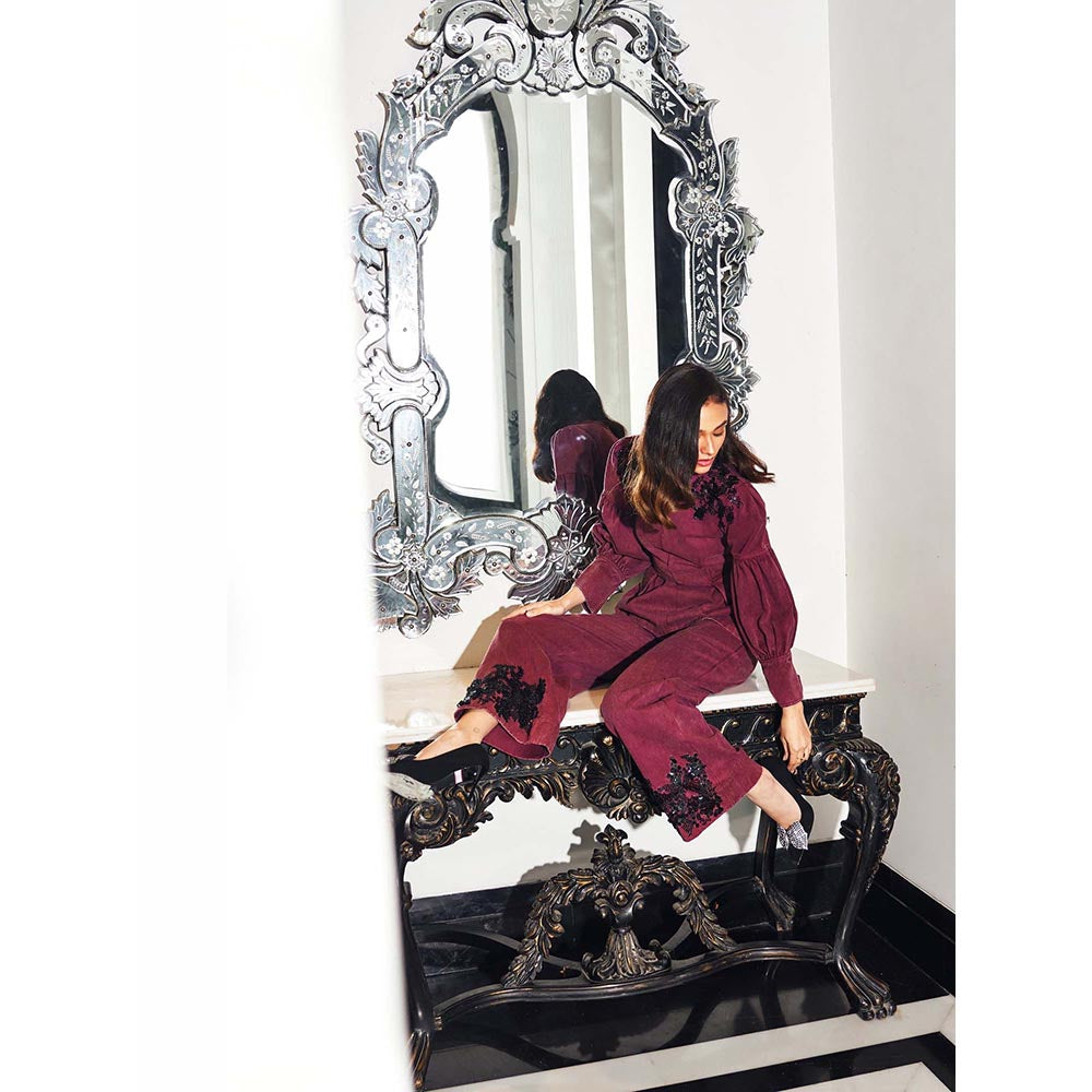 Kay Kay BY KKHUSHI SAHAII Gabi Burgundy Co-Ord Set