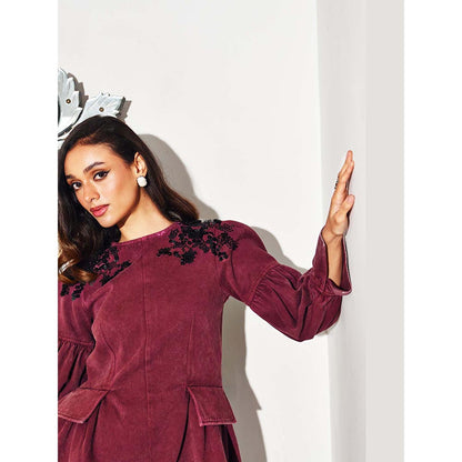 Kay Kay BY KKHUSHI SAHAII Gabi Burgundy Co-Ord Set