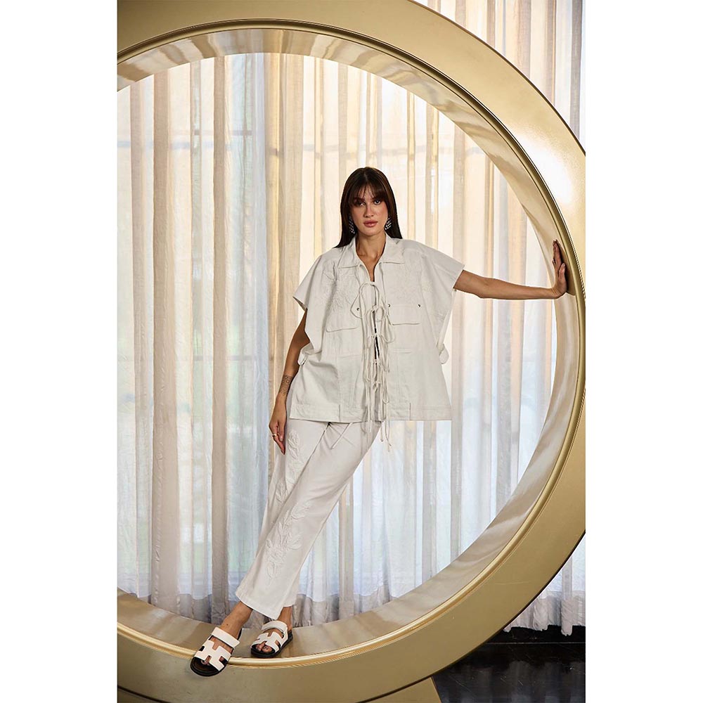 Kay Kay BY KKHUSHI SAHAII Josie Denim White Co-Ord Set