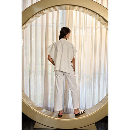 Kay Kay BY KKHUSHI SAHAII Josie Denim White Co-Ord Set