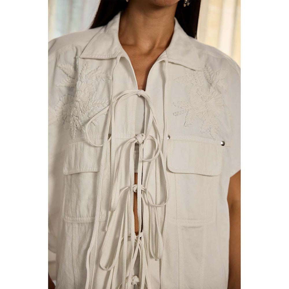 Kay Kay BY KKHUSHI SAHAII Josie Denim White Co-Ord Set