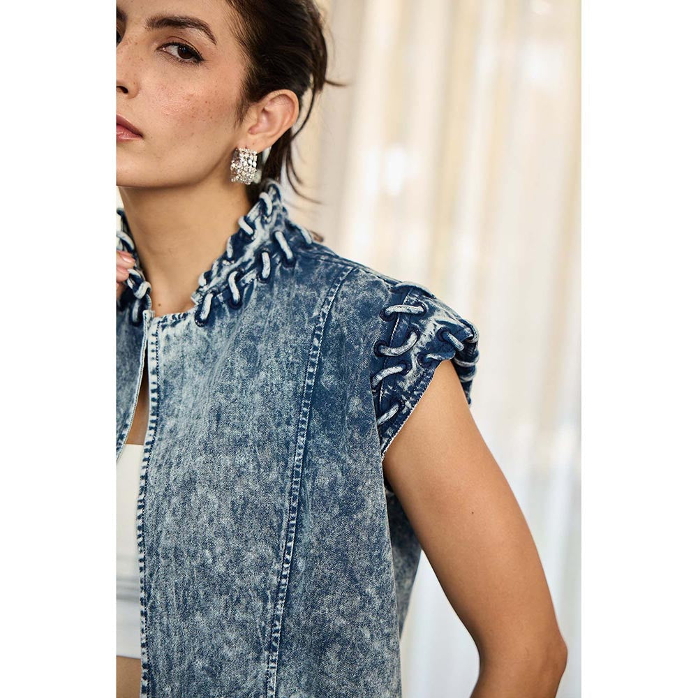 Kay Kay BY KKHUSHI SAHAII Smoky Blue Co-Ord Set