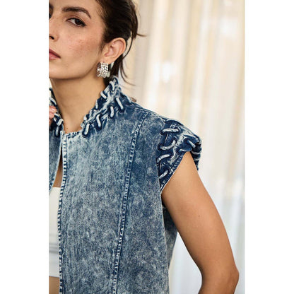 Kay Kay BY KKHUSHI SAHAII Smoky Blue Co-Ord Set